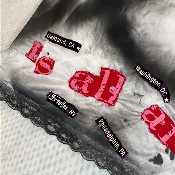 Anarchy is all around vintage upcycled nylon maxi slip skirt - Picture 6 of 9